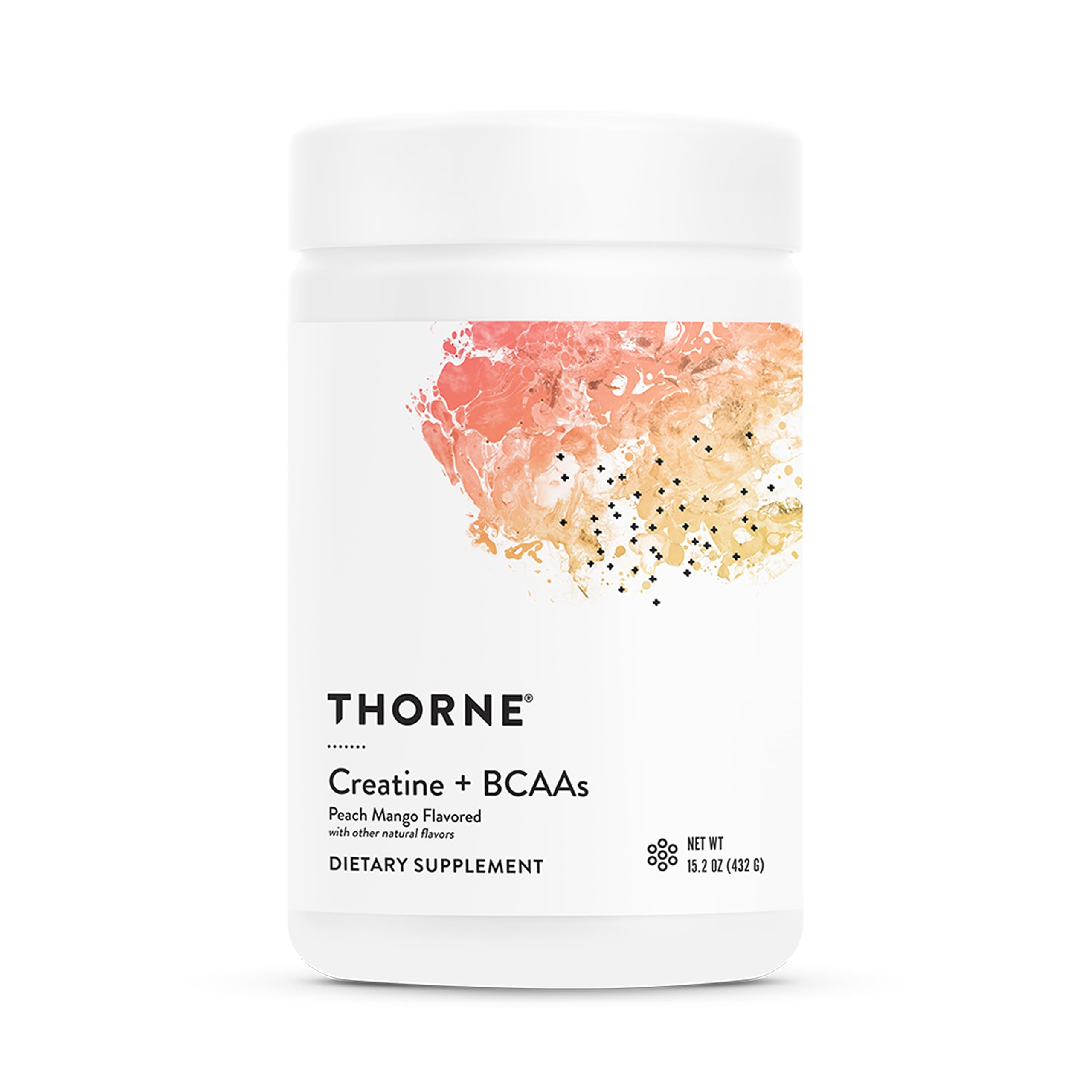 THORNE Creatina + BCAA: bote Mango listo para entrenar y mejorar rendimiento