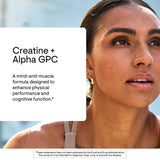 THORNE Creatine Alpha GPC etiqueta: información clara y segura NSF.