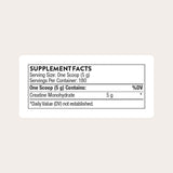 Etiqueta nutricional de THORNE Creatine para uso diario.