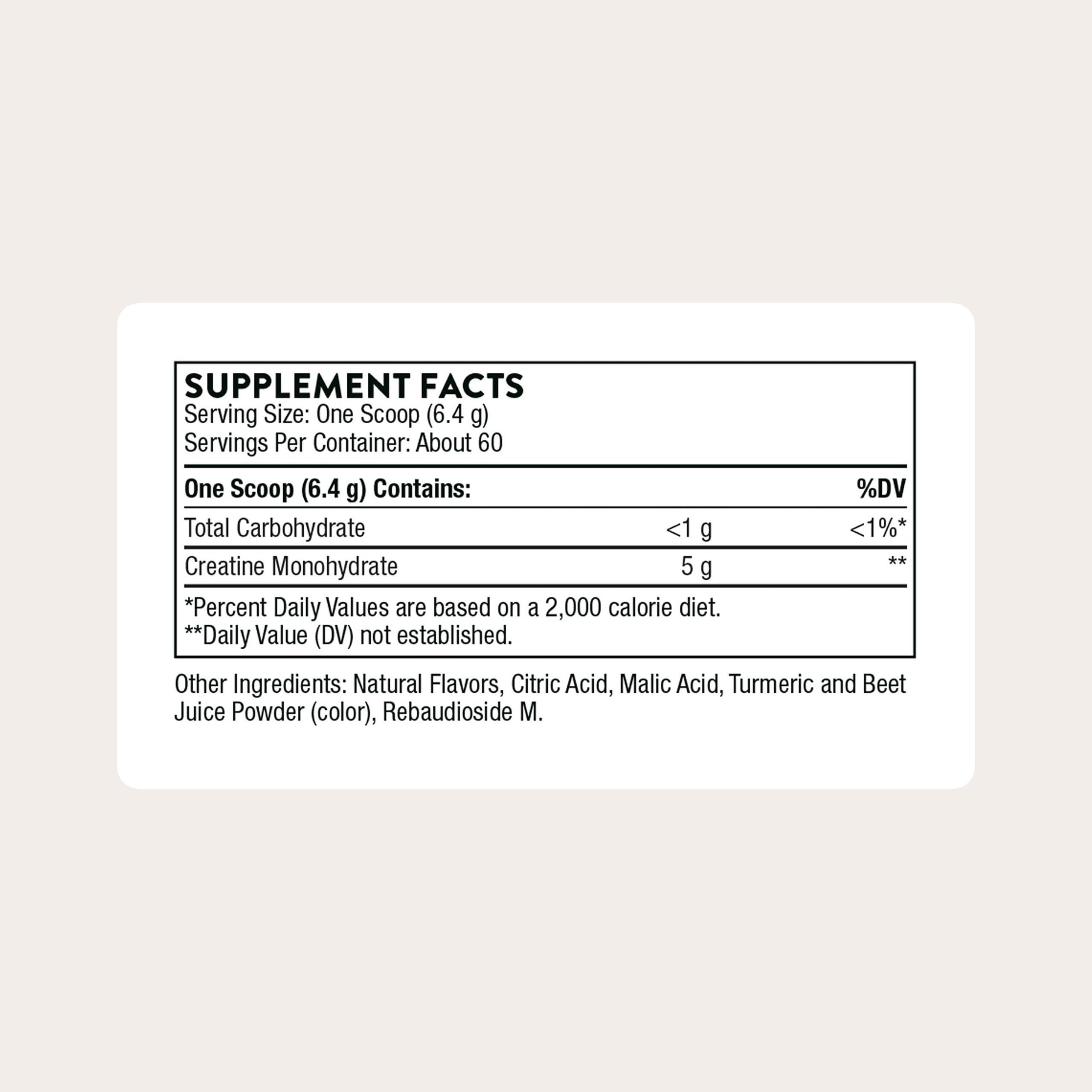 Thorne Creatine micronizada sabor piña-naranja para entrenamiento diario.