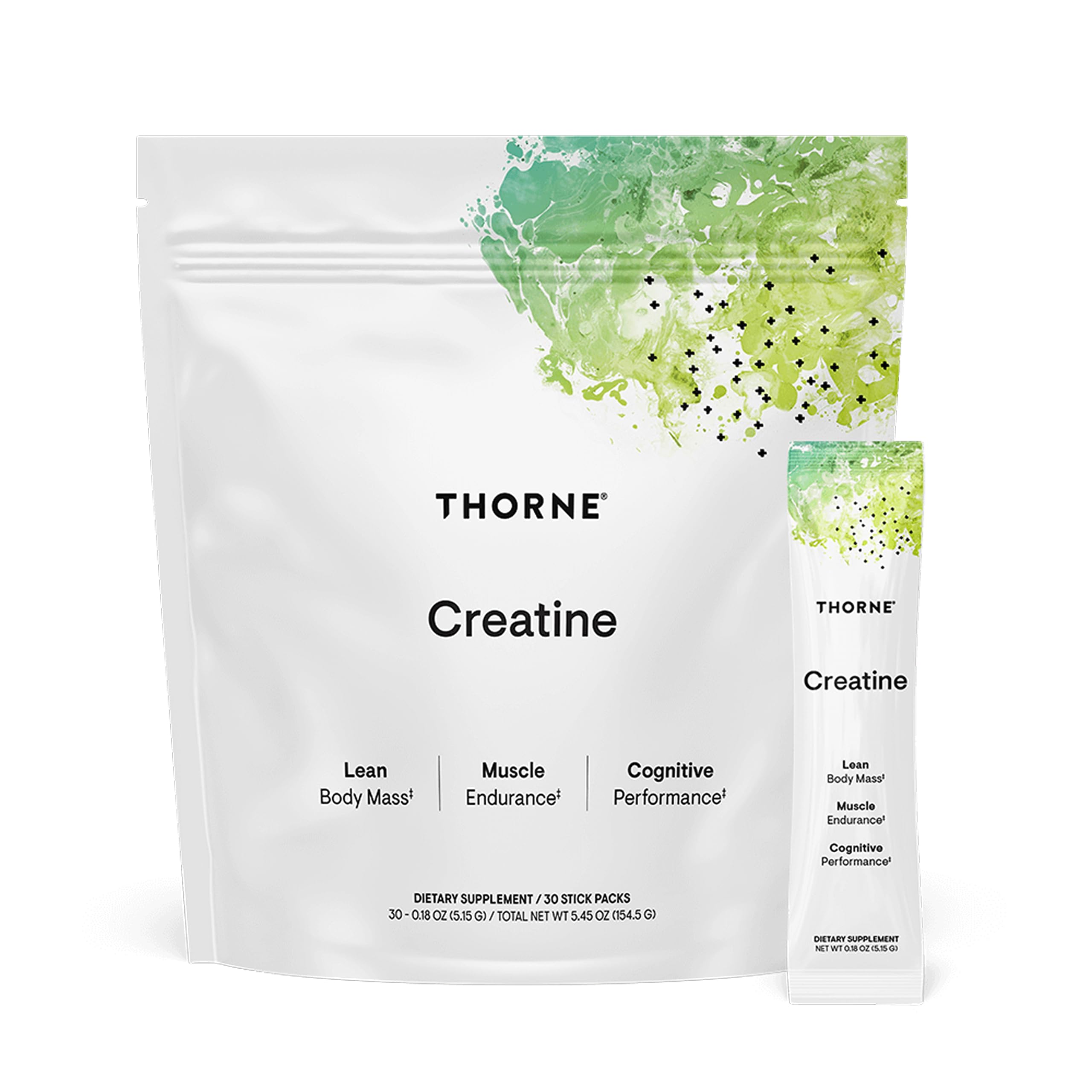 THORNE Creatine en polvo micronizado en botella, soporte a la energía muscular.