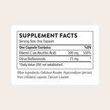 Etiqueta THORNE con bioflavonoides cítricos y beneficios antioxidantes