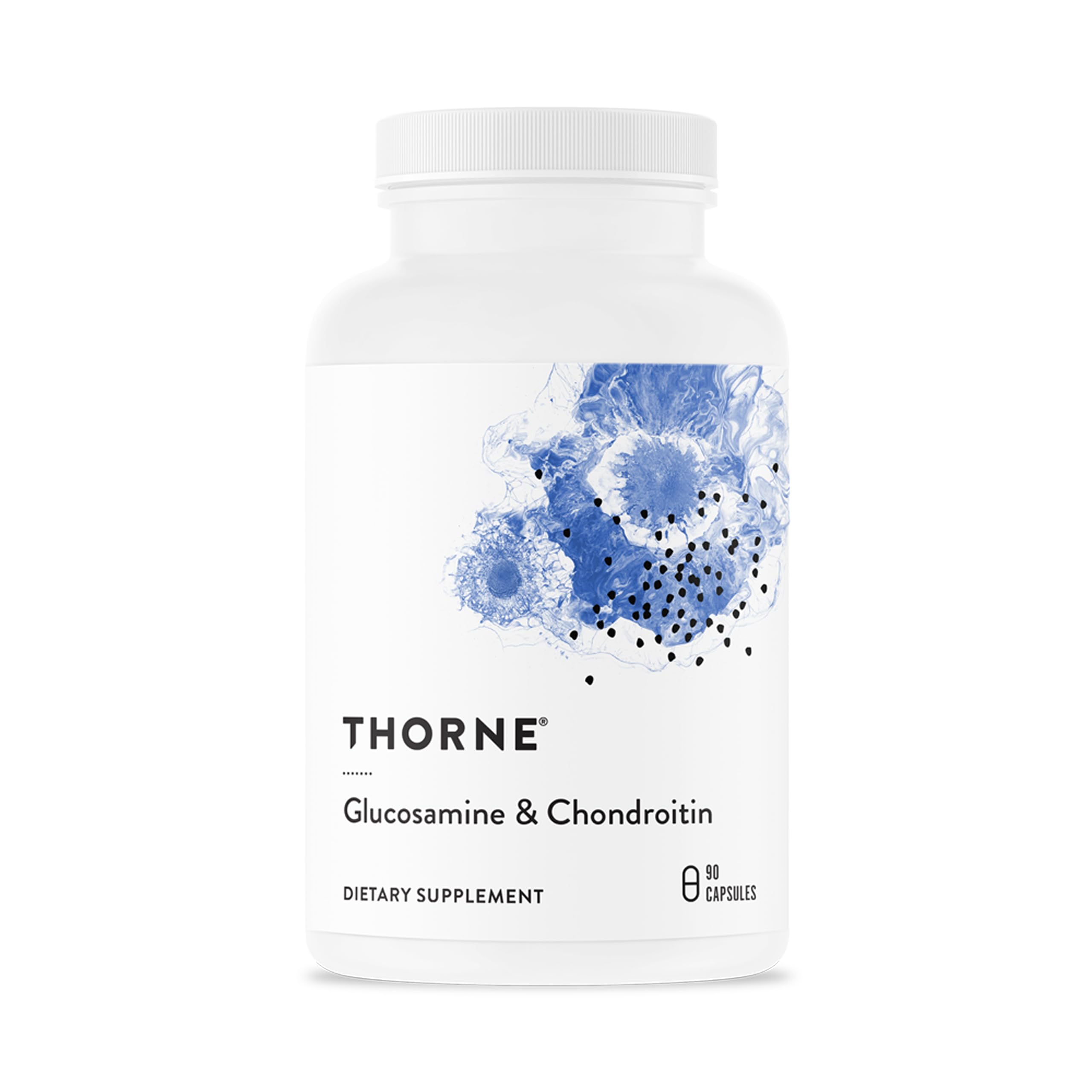 THORNE glucosamina-condroitina: botella de cápsulas para soporte articular diario.