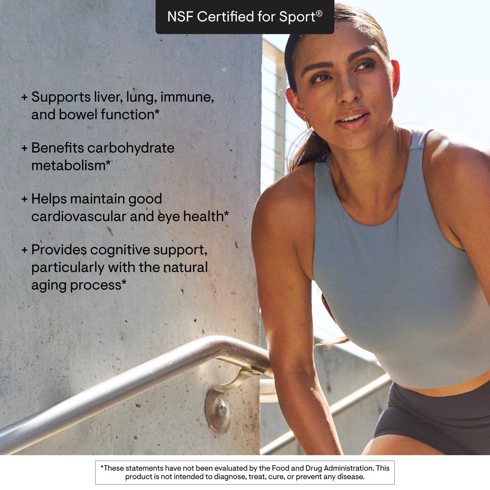 Sello NSF THORNE Glutathione-SR para deporte.