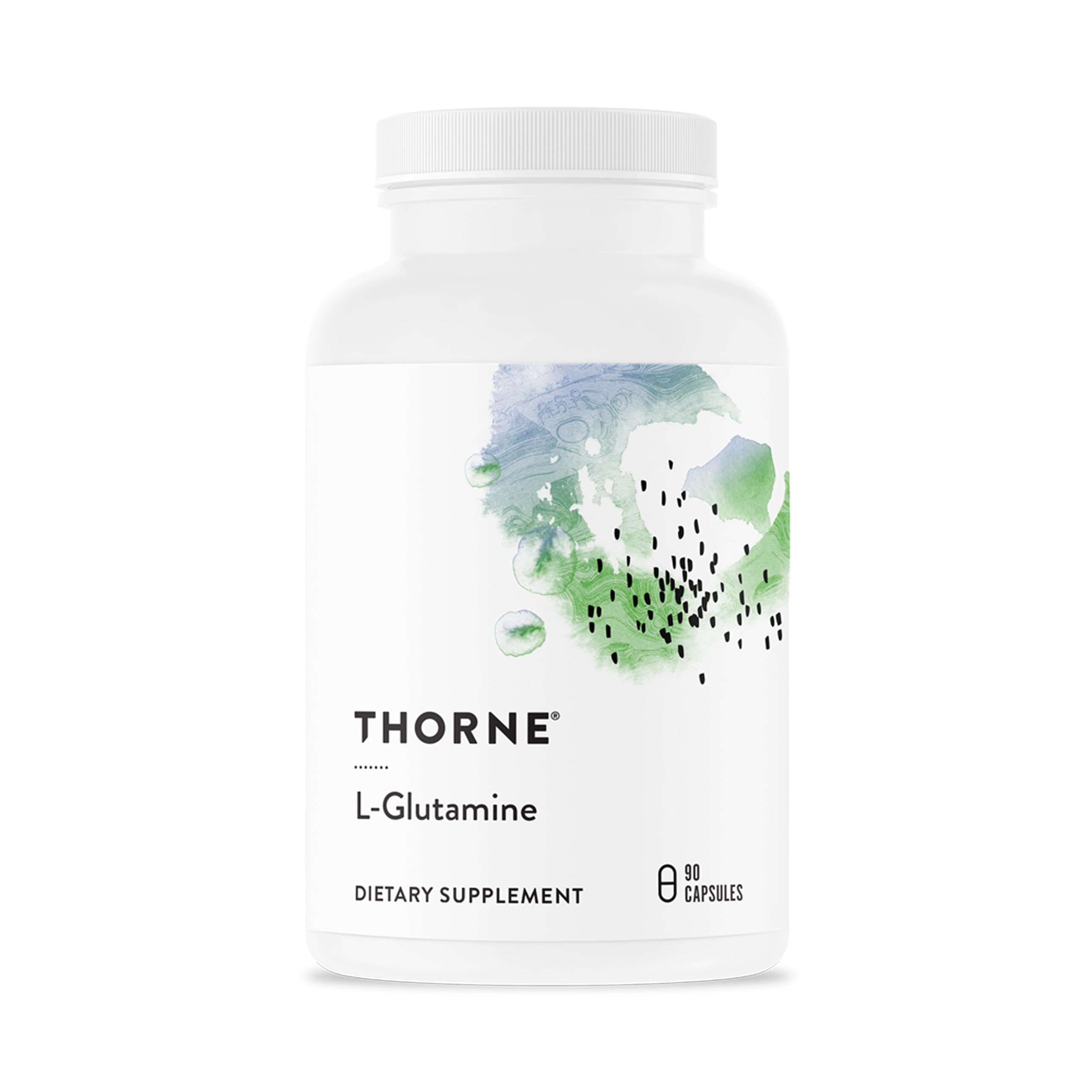 THORNE L-GLUTAMINA: botella y dosis para uso diario