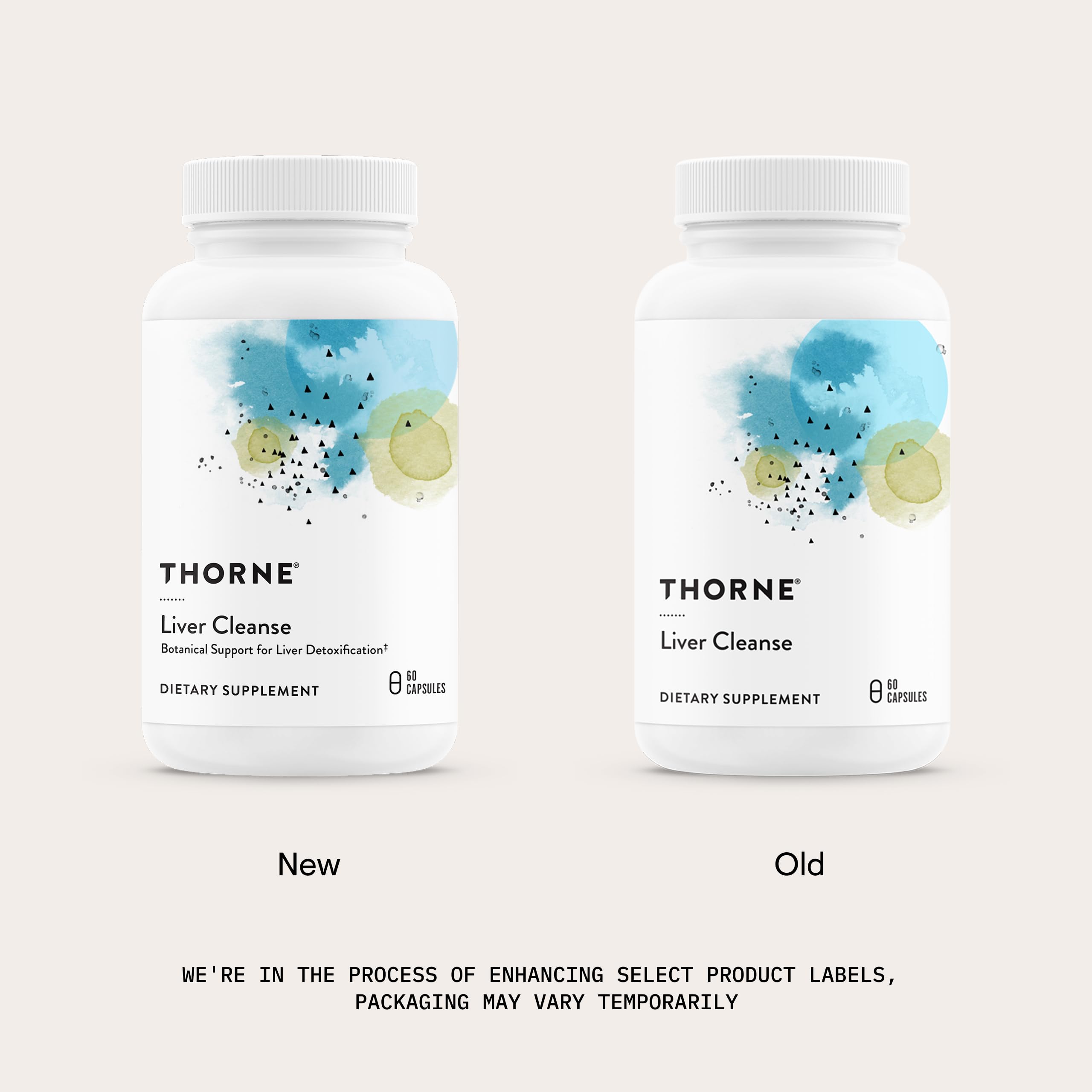 THORNE limpieza del hígado: etiqueta clara para identificar ingredientes clave.