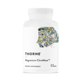 THORNE magnesio citrato malato, bote visible, apoyo general de energía y bienestar