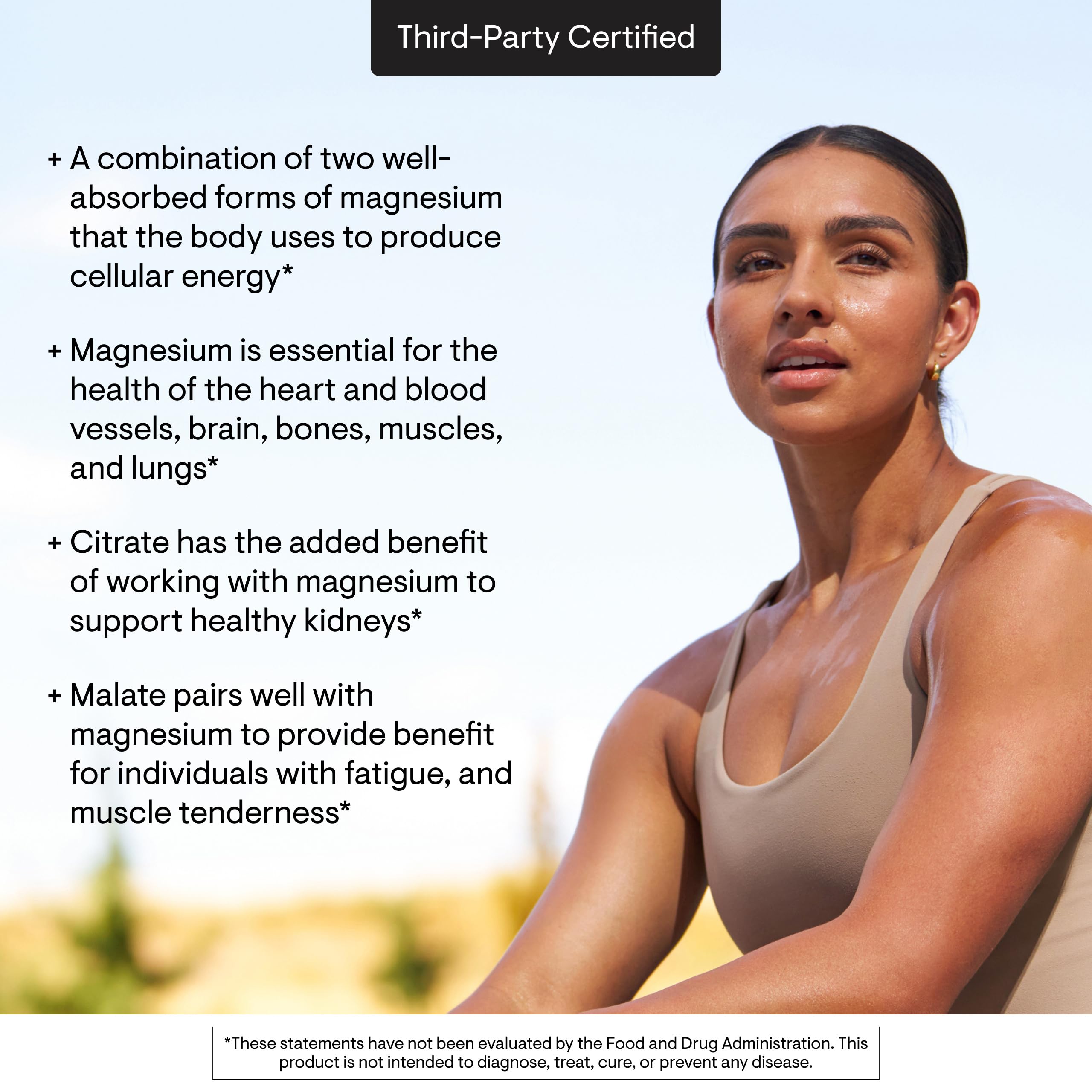 THORNE magnesio citrato malato, salud cardiovascular y rendimiento diario