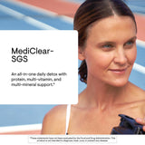 Etiqueta frontal THORNE MediClear-SGS con detalles del producto