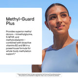 Etiqueta frontal THORNE Methyl-Guard Plus con 5-MTHF para apoyo metabólico
