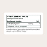 Thorne NAC 500mg - etiqueta detalle, información clara para uso seguro.