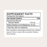 THORNE NiaCel 400 bottle back showing label details and NSF for Sport