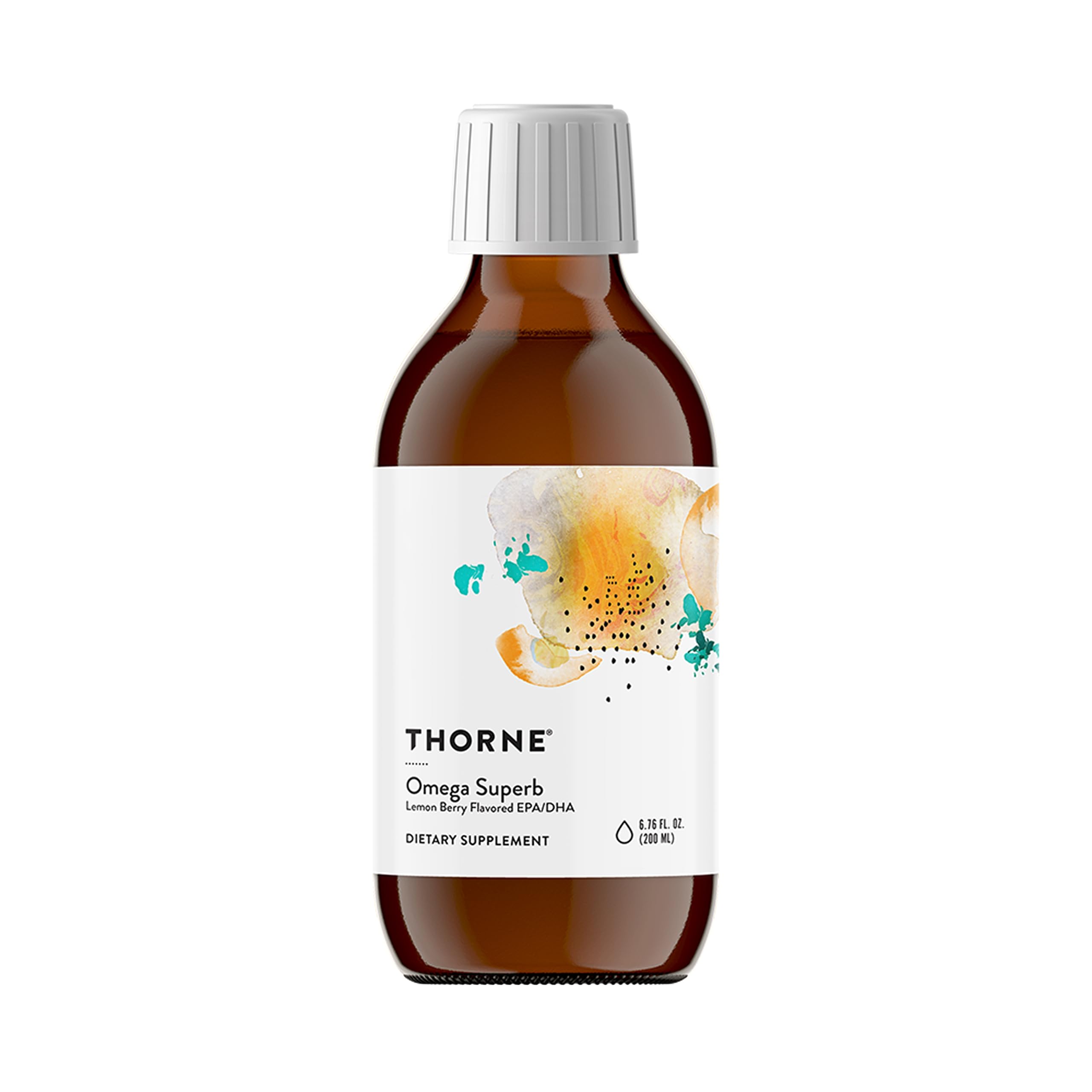 THORNE Omega Superb botella limón-berry, sabor natural para apoyar la salud cardíaca y cerebral
