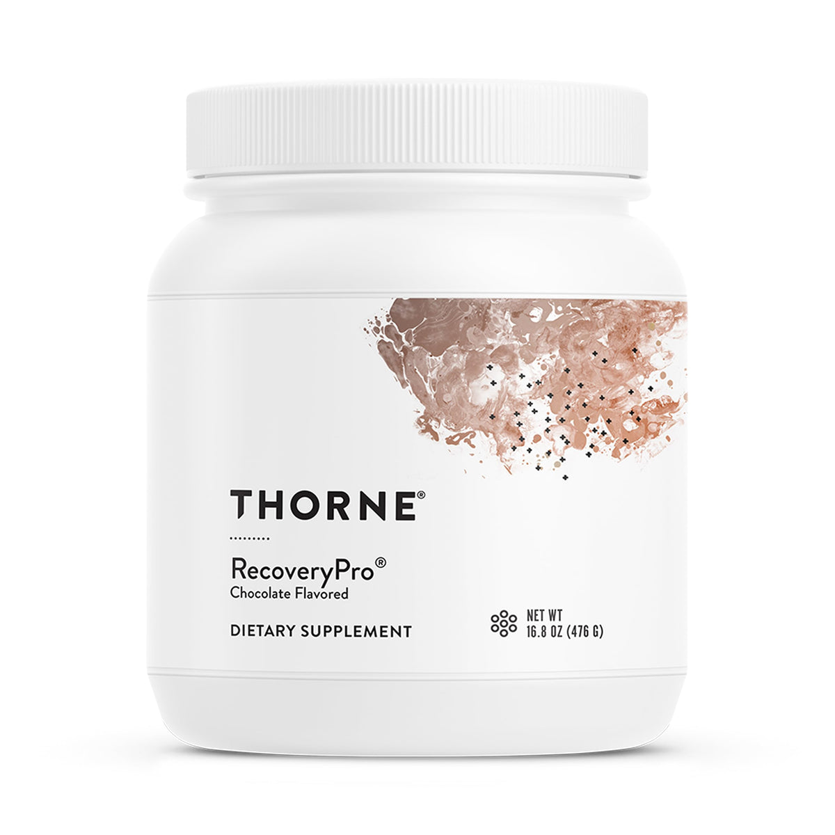 THORNE RecoveryPro frasco de proteína en polvo para recuperación muscular.