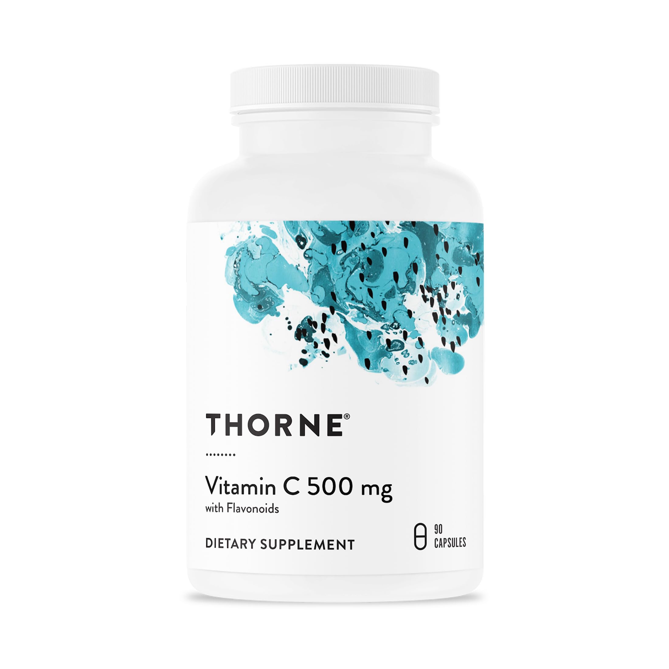 Thorne vitamina C 500 mg en botella de cápsulas para apoyo al sistema inmune
