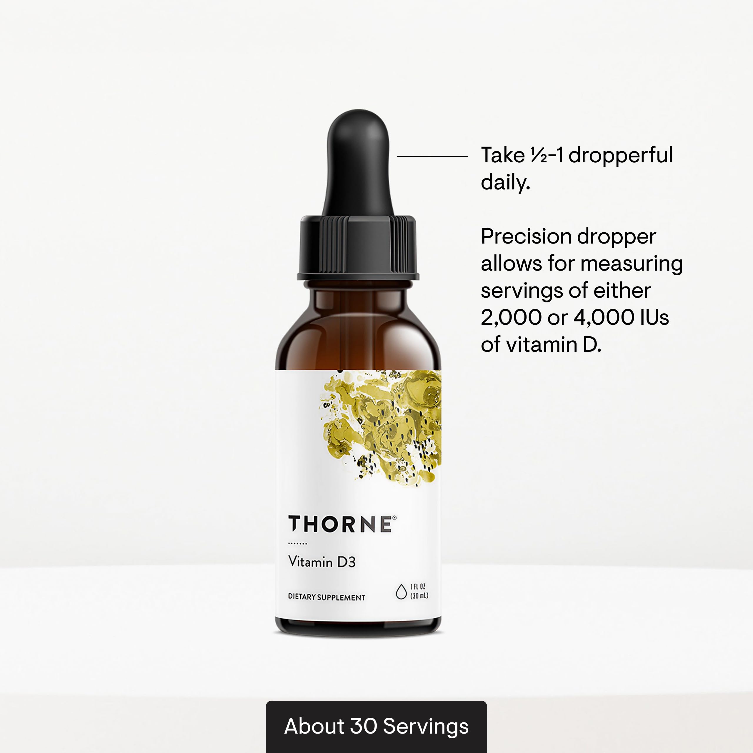 THORNE vitamina D3 se mezcla fácilmente con alimentos o bebidas