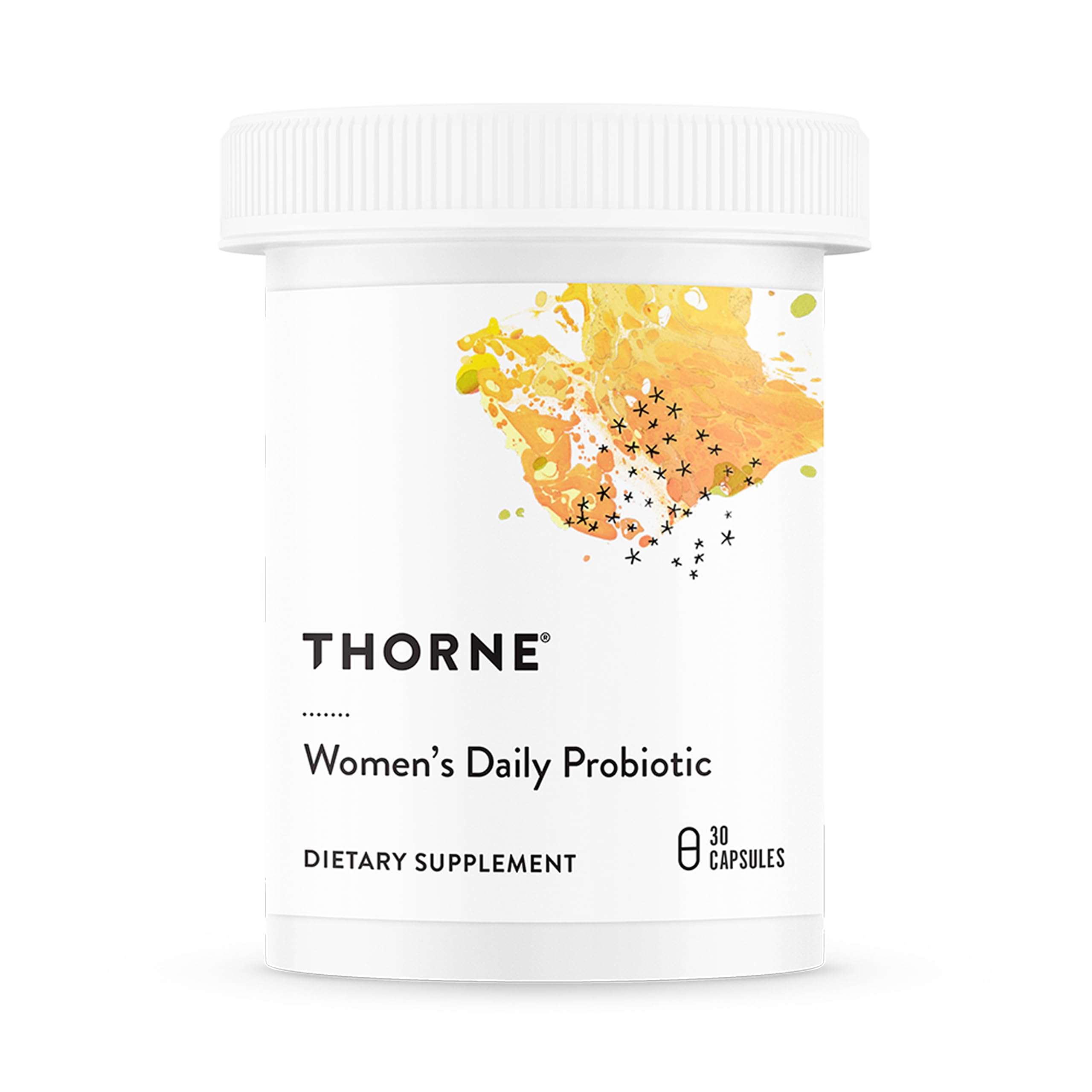 THORNE Probiótico Diario para Mujer: botella con cápsulas para uso diario.