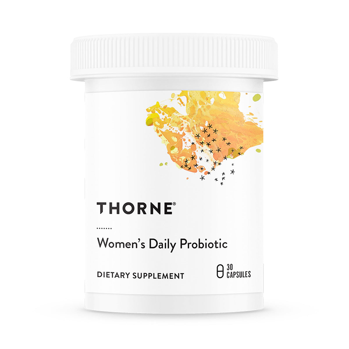 THORNE Probiótico Diario para Mujer: botella con cápsulas para uso diario.