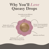 Three Lollies Queasy Drops dispersion lenta en la boca