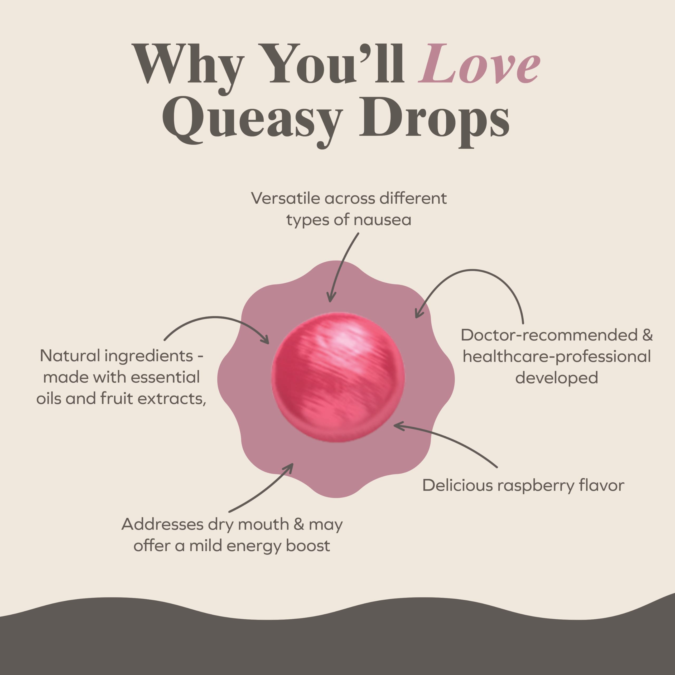 Three Lollies Queasy Drops textura suave y sabor frambuesa