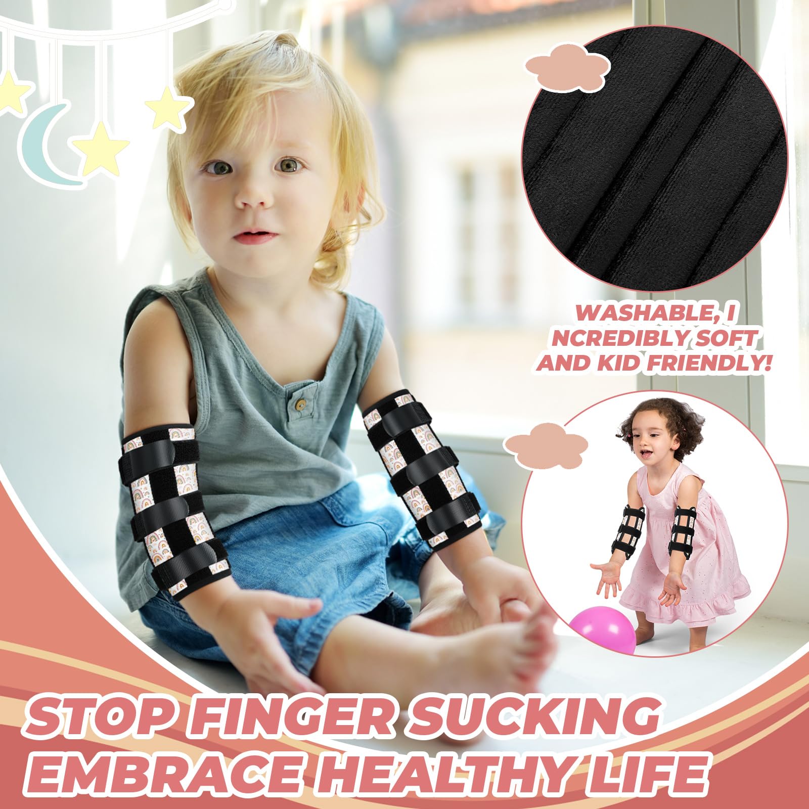 Threlaco protector arcoíris para codo, diseño atractivo para niños.