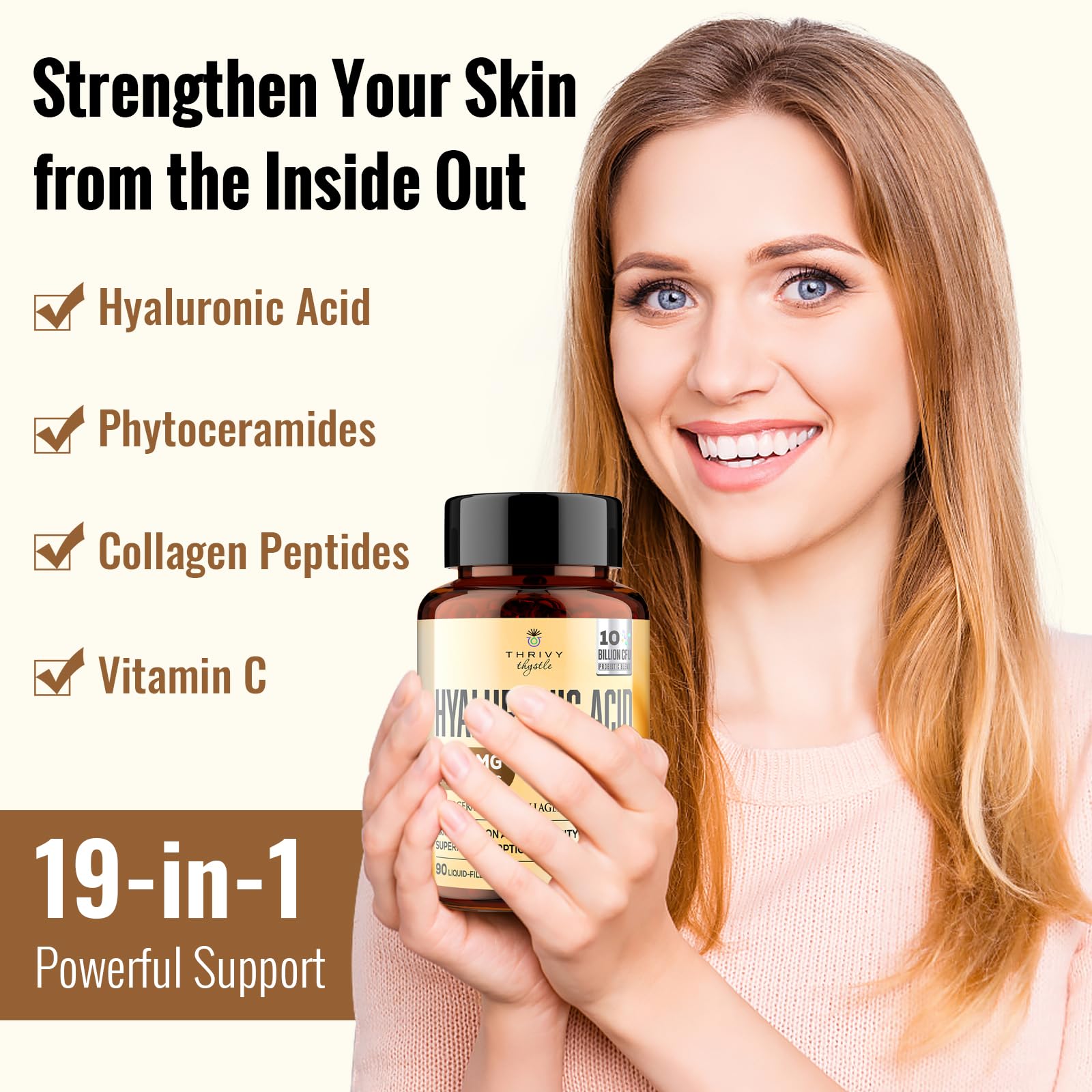 ThrivyThystle cápsulas líquidas, alta absorción para liberar nutrientes rápidamente.