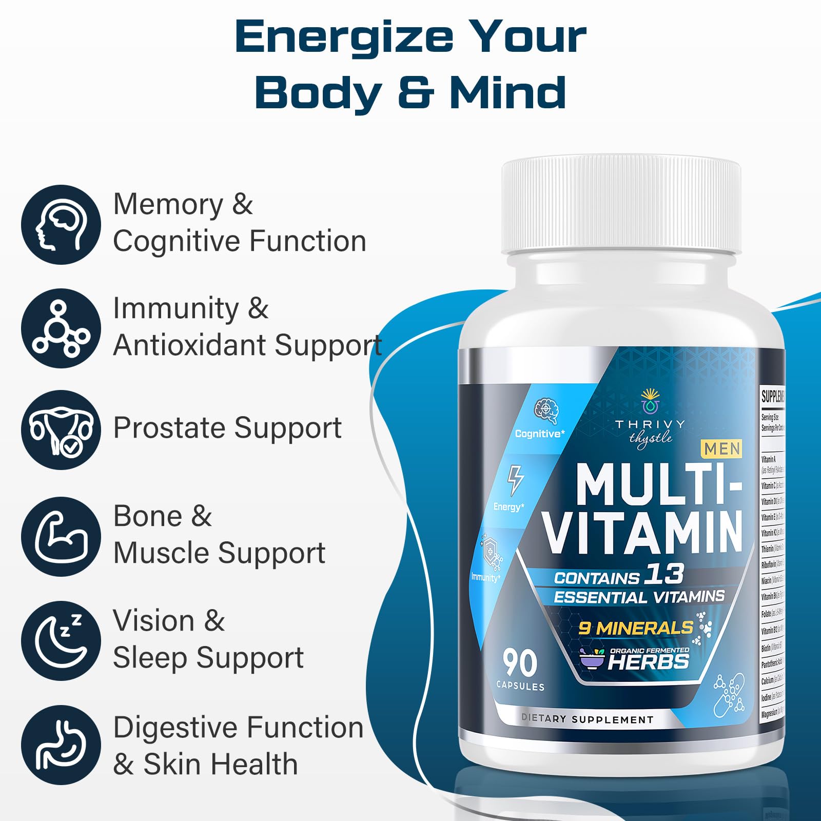 ThrivyThystle soporte al sistema inmunológico con nutrientes clave.