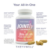 ThryvWell Jointly para Mujeres: envase en caja, enfoque de salud ósea.