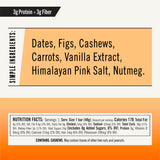 Thunderbird Bars ingredientes naturales: dátiles, anacardo y higos.