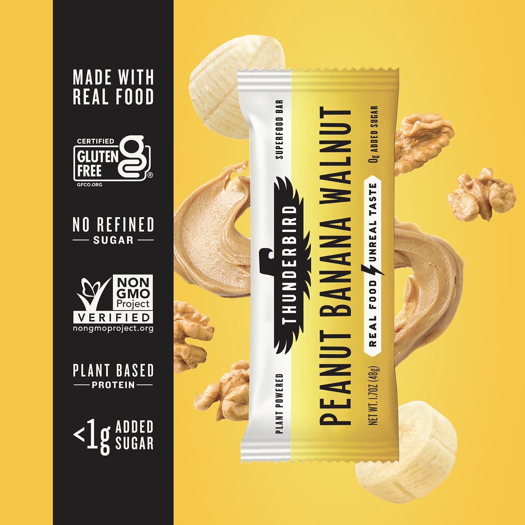 Thunderbird sabor mani platano nuez, delicioso y nutritivo.