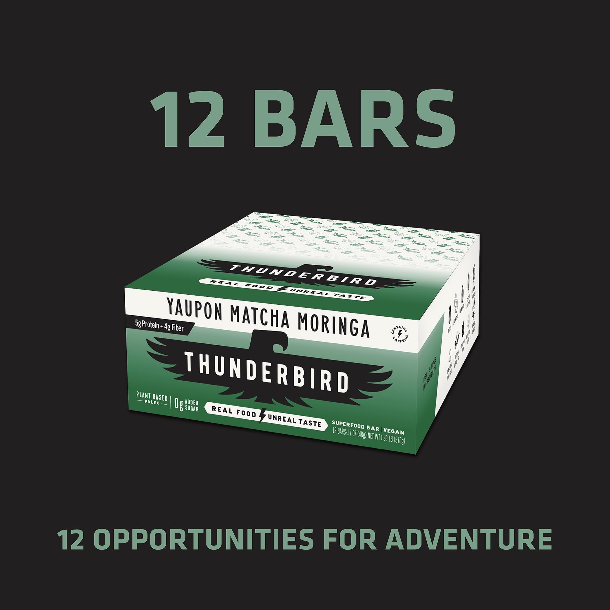 Barra Thunderbird Sabor Yaupon Matcha Moringa para sabor único