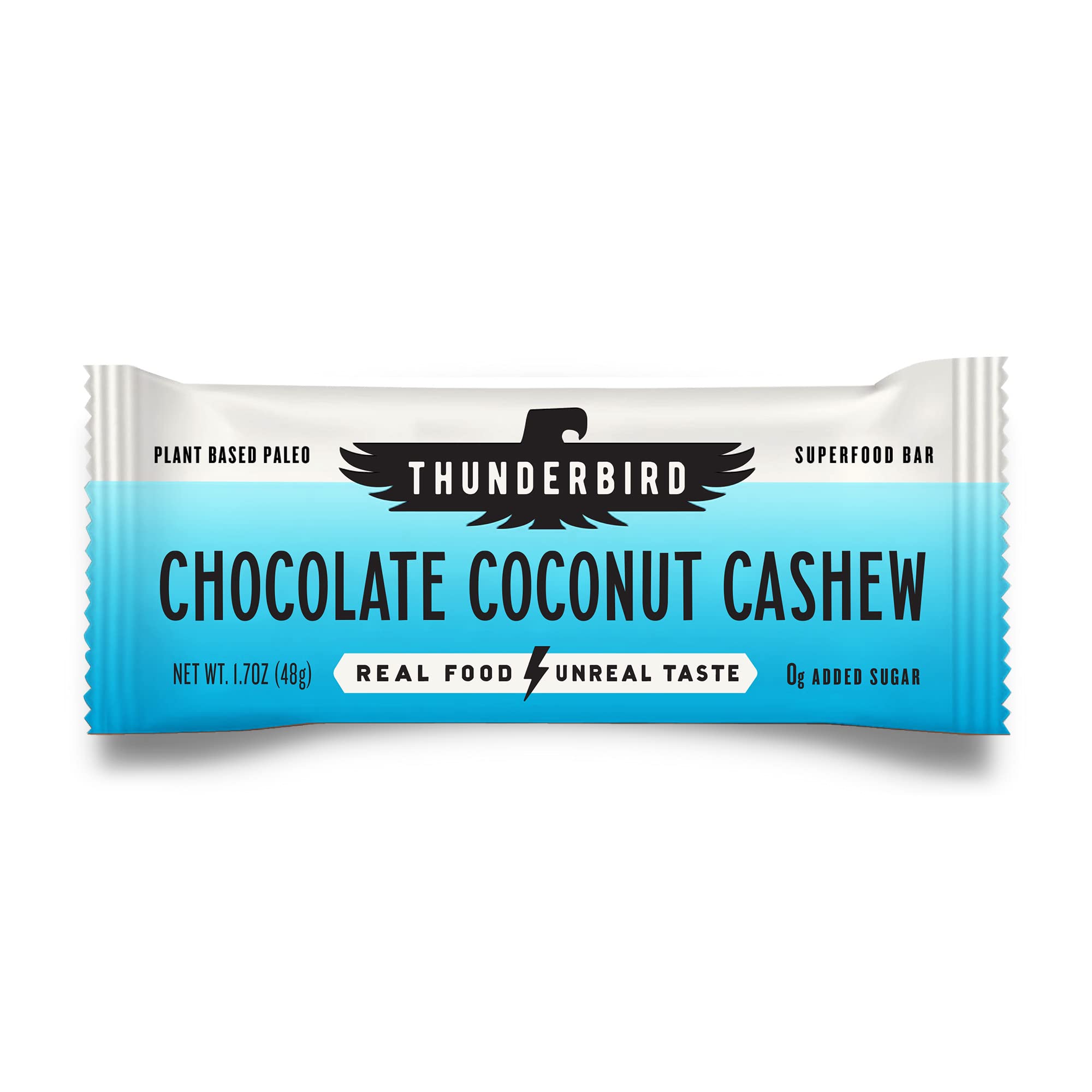 Barras Thunderbird Chocolate Coco Anacardo, sabor intenso y crujiente para snack rápido.