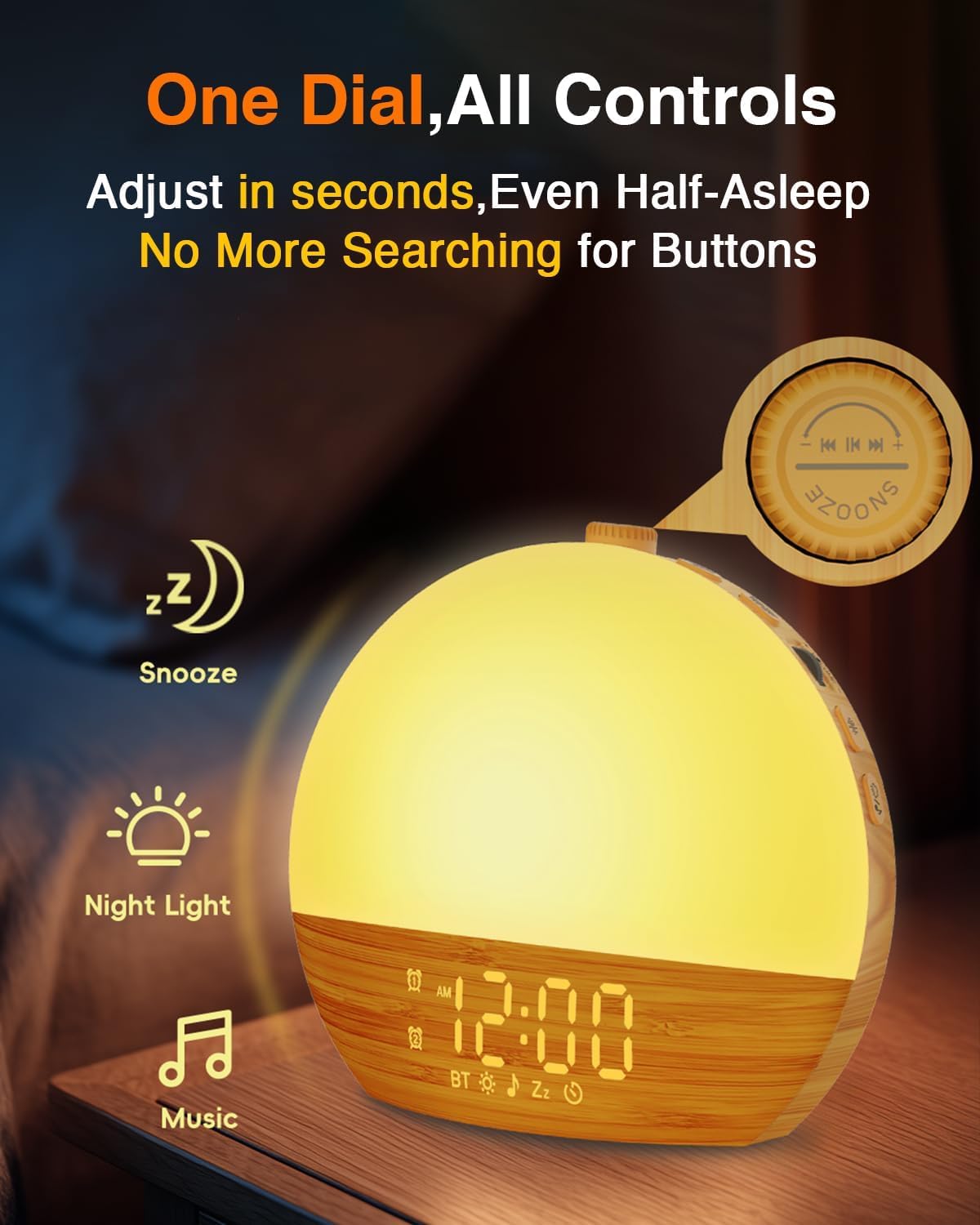 Thybro Despertador con conectividad inalámbrica para audio personalizado