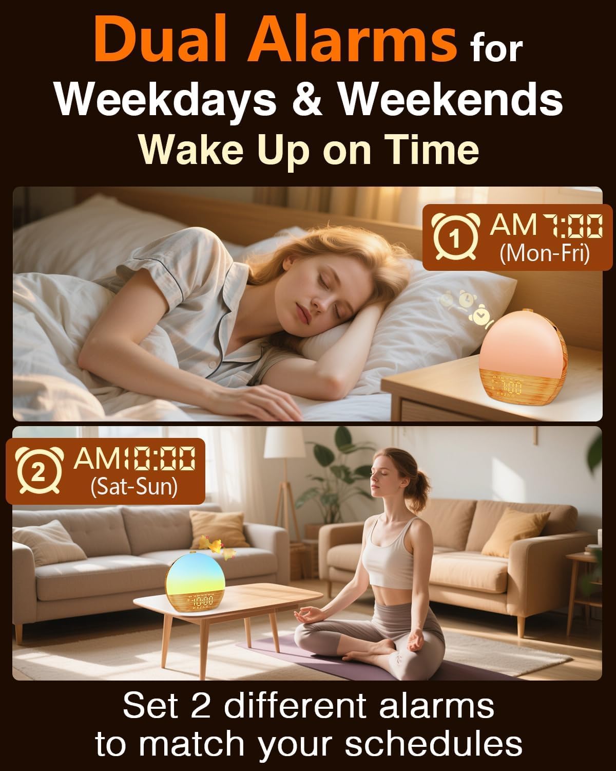 Thybro Despertador con 30 sonidos relajantes para dormir o despertar