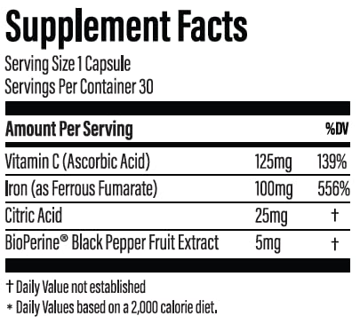 Easy Iron de Thyroid Specific Formulations, etiqueta legible con información clara.
