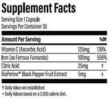 Easy Iron de Thyroid Specific Formulations, etiqueta legible con información clara.