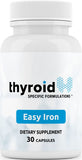 Easy Iron de Thyroid Specific Formulations, frente del bote, apoyo diario para energía sostenida.