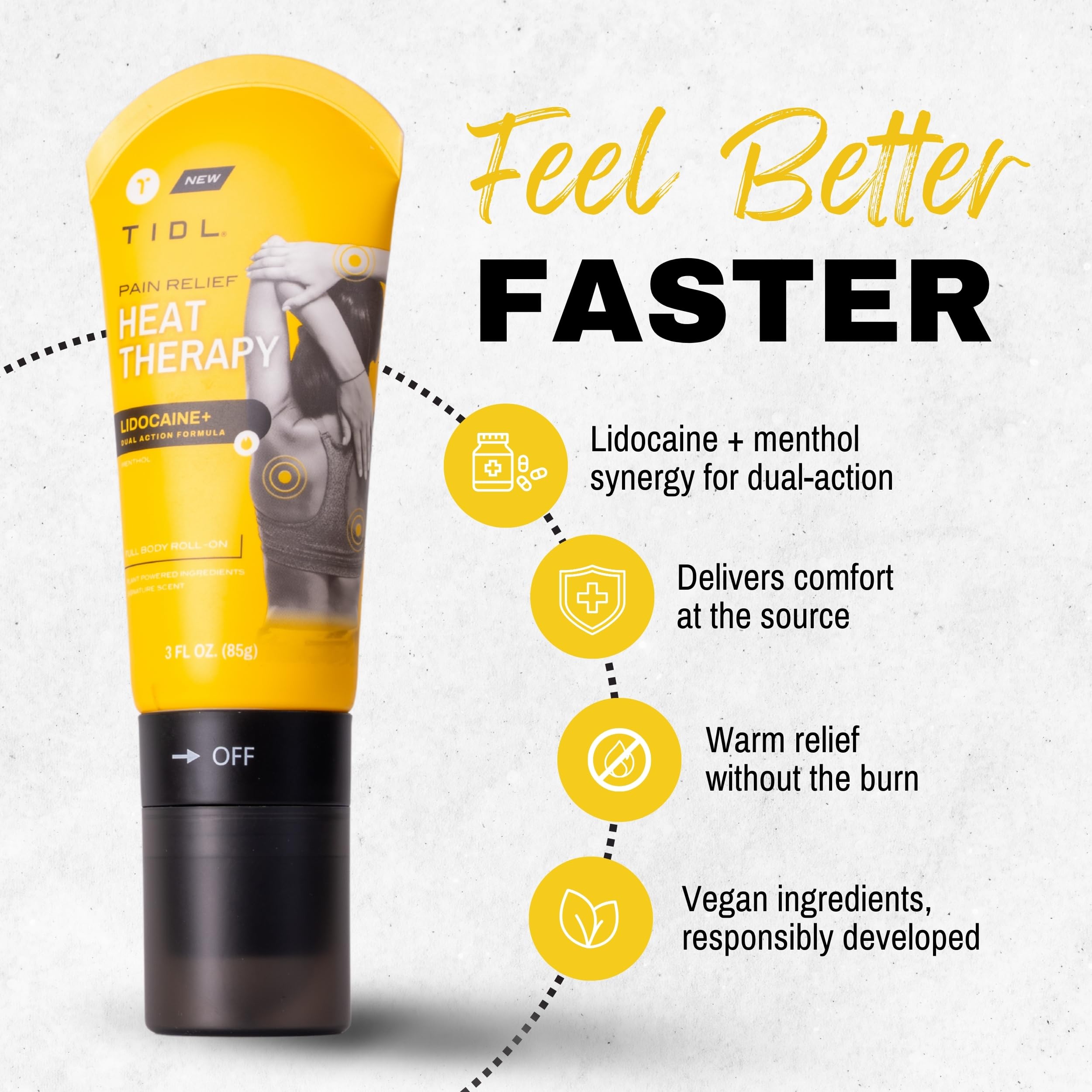 TIDL con mentol refrescante para alivio inmediato.