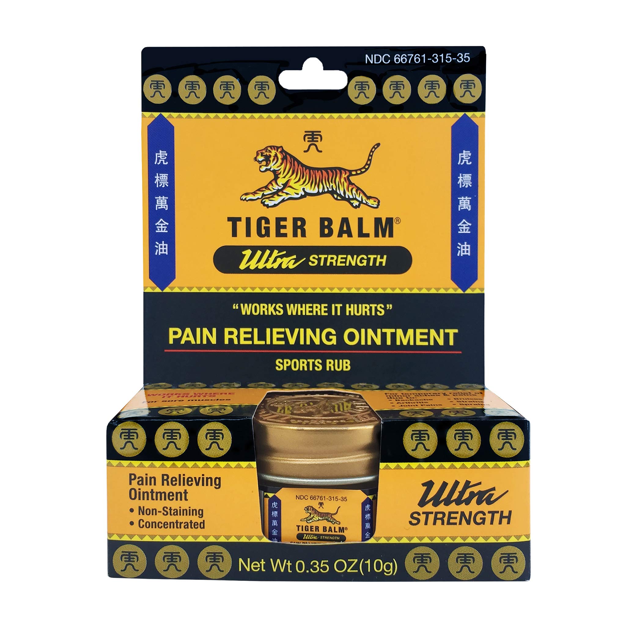 Tiger Balm, envase de 10 g, alivio muscular rápido para uso externo