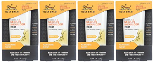 Tiger Balm crema para cuello y hombros, absorción rápida y no grasa.