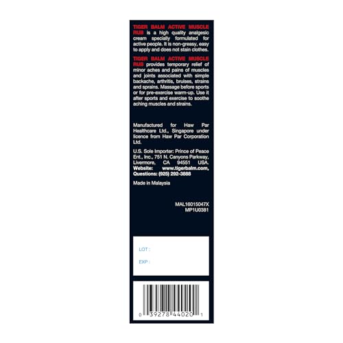 Tiger Balm Muscle Rub: paquete de 6 tubos para gimnasio y hogar.