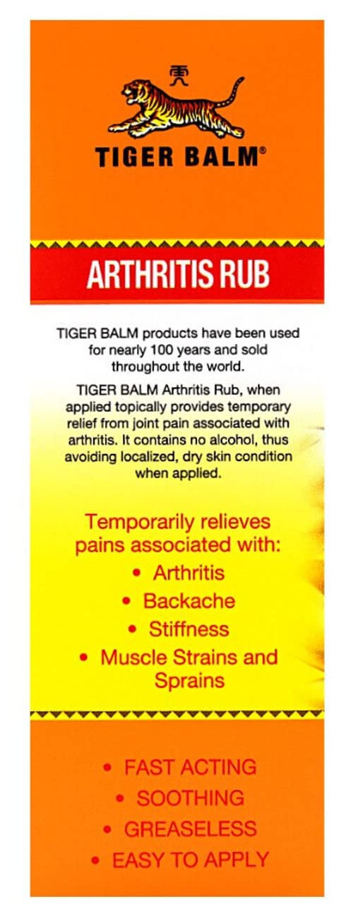 Crema sin alcohol de Tiger Balm para articulaciones sensibles.