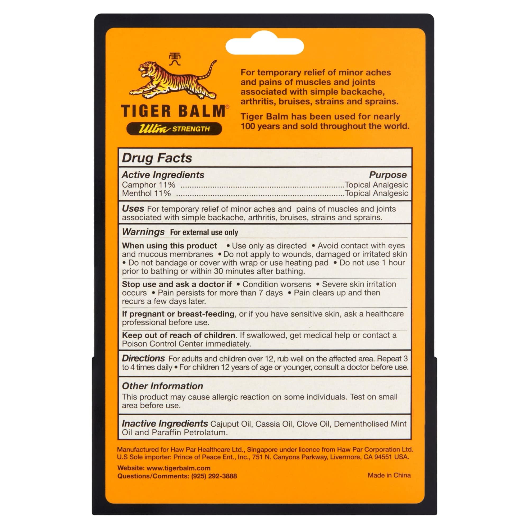 Tiger Balm Ultra en bolso portátil para viaje y gimnasio