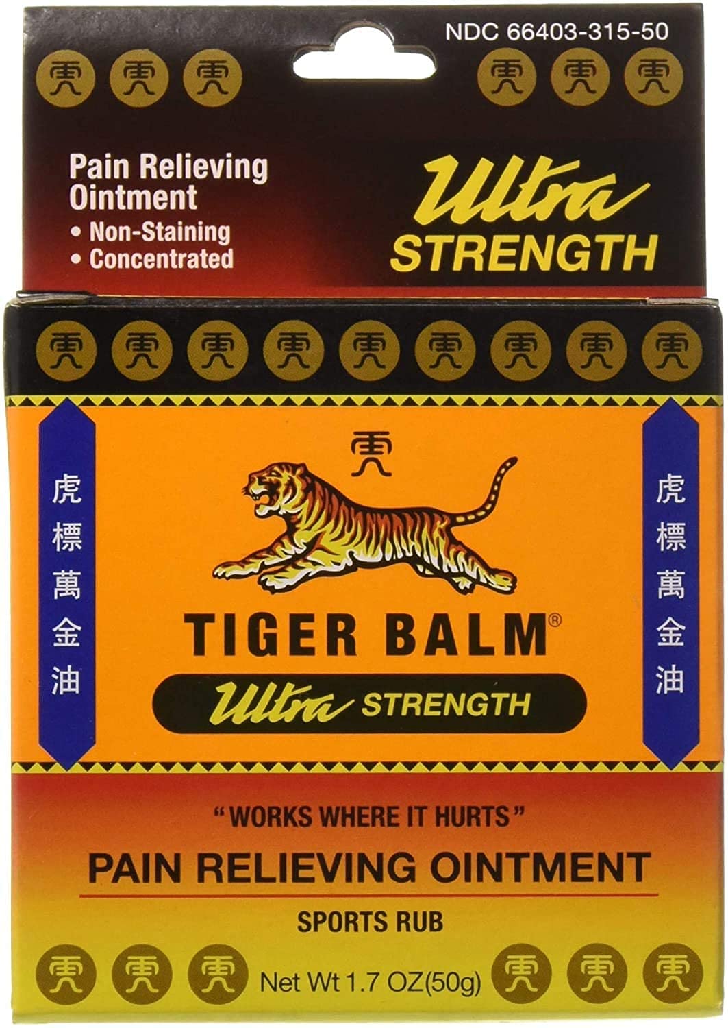 Tiger Balm Ultra Sport ungüento 50 g, frasco visible para alivio de molestias temporales