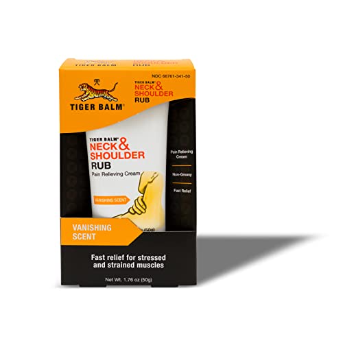 Tubo dispensador de Tiger Balm para cuello y hombros en la oficina.