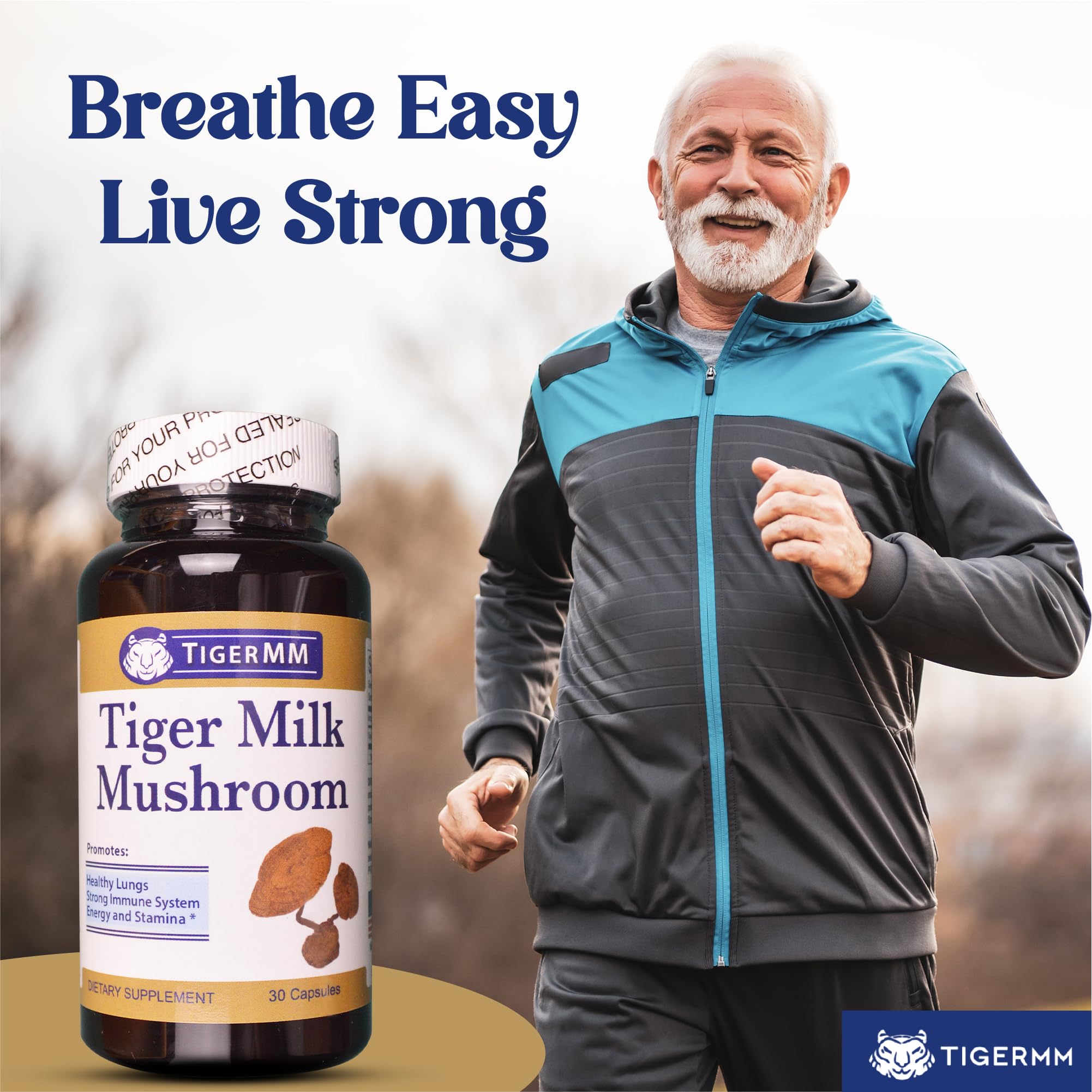 TIGERMM Tiger Milk Mushroom uso diario cápsulas vegetales posible apoyo inmune.