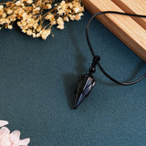 Tikcauz colgante obsidiana negra 6 facetas, diseño elegante