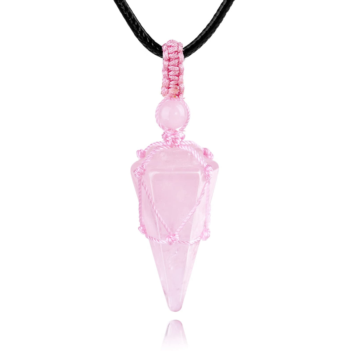 Collar Tikcauz con cuarzo rosa de 6 facetas, uso diario recomendado