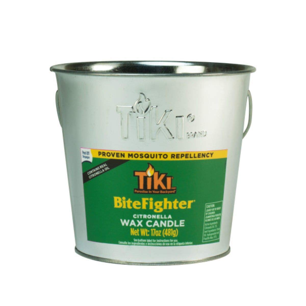 Candela BiteFighter de TIKI en cubeta metálica para exteriores