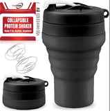 Tilcore agitador colapsable 600 ml con tapa a prueba de fugas para gimnasio y viaje.